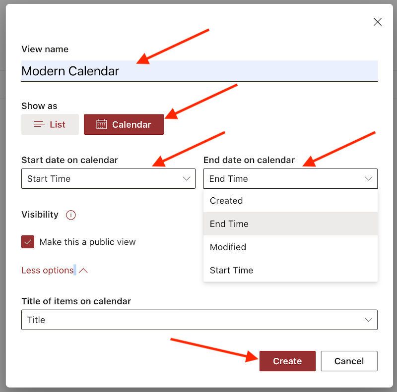 SharePoint Modern Calendar view for events